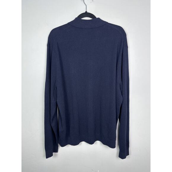 Madewell NWOT Men’s Navy Blue Half Milano Stitch Collared Cardigan size XL - Picture 7 of 8